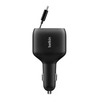 Belkin BoostCharge 75W Retractable Car Charger - Black (CCC001fqBK), Fast Charge, Retractable Cable (75CM), 1x USB-A, 1x USB-C, 2 Years Warranty - Image 3