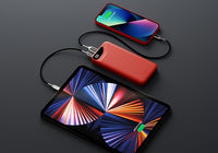 Cygnett ChargeUp Boost 3rd Gen 10K mAh Power Bank -Red(CY4343PBCHE),1x USB-C(15W),2x USB-A(12W),15cm USB-C Cable, Charge 3 Devices, 2 Years Warran - Image 2