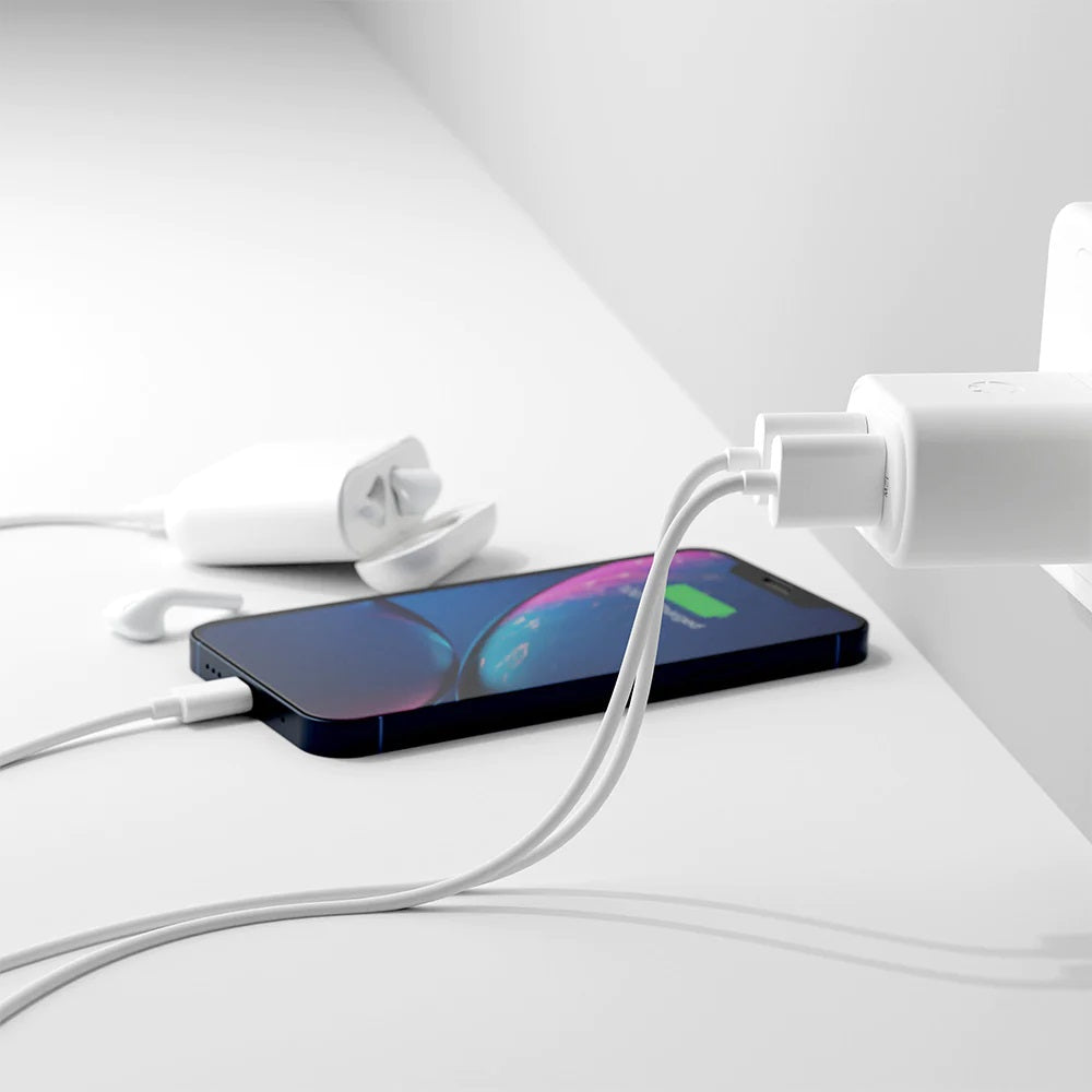Cygnett PowerPlus 12W Dual Port Wall Charger - White (CY3671PDWLCH), 2x USB-A (12W), Lightweight & Compact Design, Charge 2x Devices, 2 Years Warranty - Image 3