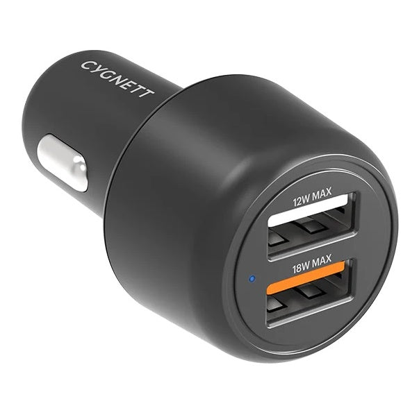 Cygnett CarPower 30W Dual Port Car Charger - Black (CY3680CYCCH), 2xUSB-A(12W & 18W QC 3.0), 3.6x faster than standard 5W, 2 Years Warranty - Image 5