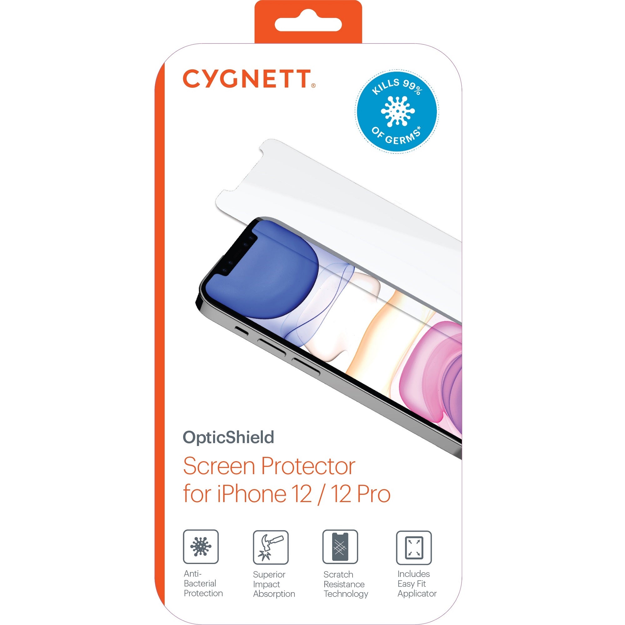 Cygnett OpticShield Apple iPhone 12 / iPhone 12 Pro Japanese Tempered Glass Screen Protector-(CY3387CPTGL),Superior Impact Absorption,2 Years Warranty - Image 2