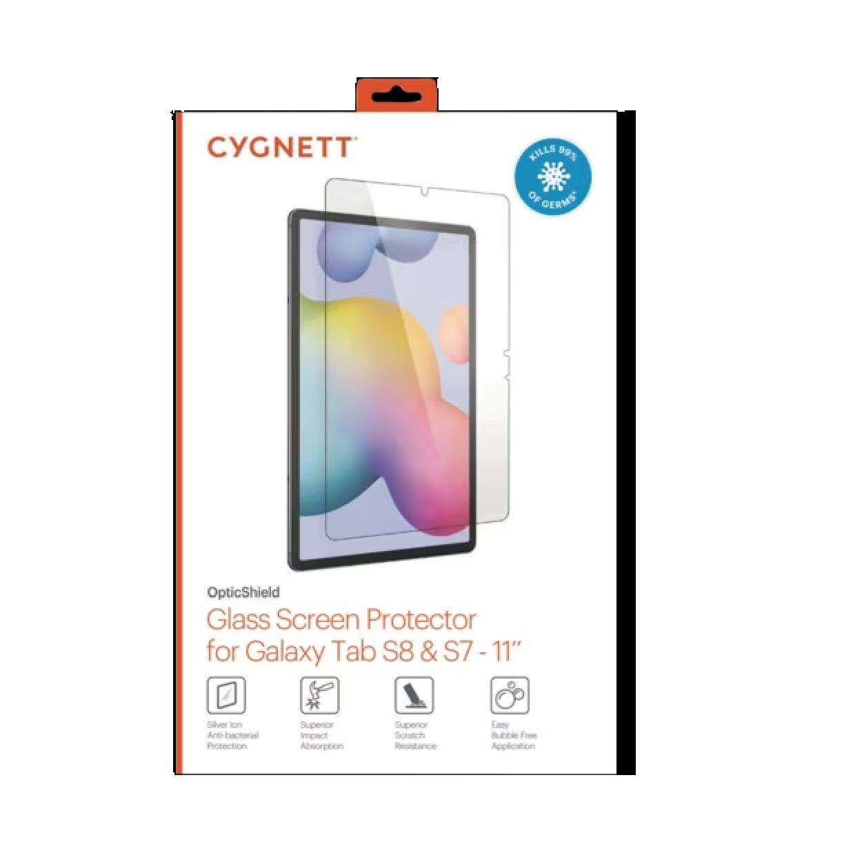 Cygnett OpticShield Samsung Galaxy Tab S10 FE / Tab S9 /Tab S8/Tab S7 (11") / Tab S9 FE (10.9") Japanese Tempered Glass Screen Protector-(CY3419CPTGL) - Image 3