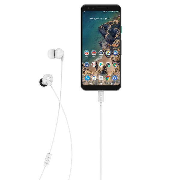 Cygnett Essentials USB-C Earphones - White (CY2868HEUSB),Built-in Microphone for Phone Calls, Control at Your Fingertips,Simply Plug, 2 Years Warranty