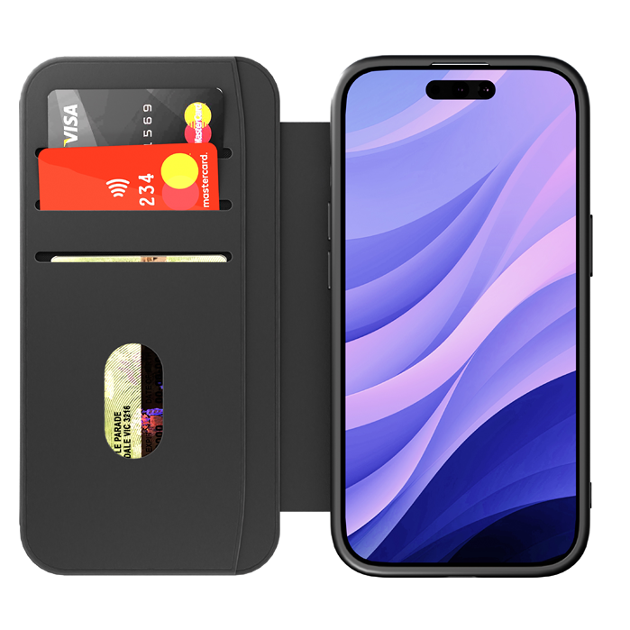 Cygnett MagWallet Apple iPhone 16 (6.1") Case - Black (CY5020MAGWT), 360° Protection,Multi-Angle,3x Card Slots, MagSafe,4FT DropProof,2 Years Warranty - Image 2