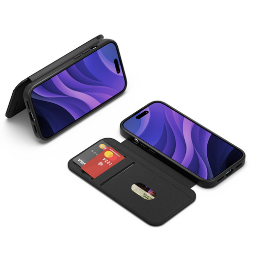 Cygnett MagWallet Apple iPhone 16 Plus (6.7") Case-Black(CY5021MAGWT),360° Protection,Multi-Angle,3x Card Slots,MagSafe,4FT DropProof,2 Years Warranty - Image 1
