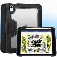USP Rugged Apple iPad (11") (A16) (11th Gen) / iPad (10.9") (10th Gen) Case Black - Built-in-Kickstand,Hand & Shoulder Strap,DropProof,5 Years Warrant - Image 4