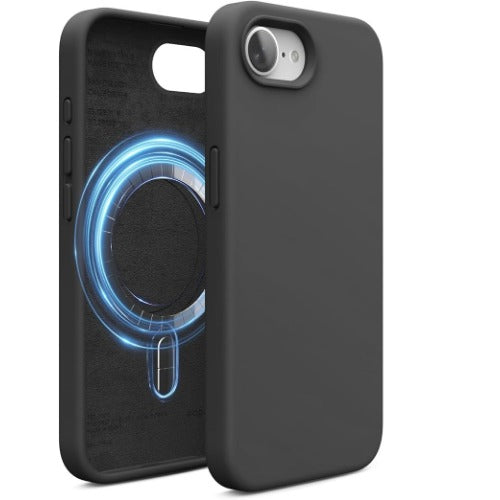 USP Apple iPhone 17e /  iPhone 16e (6.1") Silicon Case Black with Magsafe - Shockproof , Raised Edges , Anti-Slip, 5 Years Warranty - Image 1