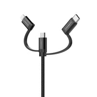 Cygnett Essentials 3-in-1 (USB-A to Lightning + USB-C + Micro-USB) Cable (1M) - Black (CY3571COCAB), 2.4A/12W, 480Mbps, 3x Connectors,2 Years Warranty - Image 3