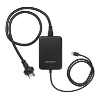 LS Cygnett PowerMaxx 140W USB-C GaN Laptop Charger - Black (CY4531PDWCH) Integrated 1M USB-C Cable,Fast Charging,Travel-Ready,2 Years Warranty - Image 1