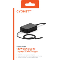 LS Cygnett PowerMaxx 140W USB-C GaN Laptop Charger - Black (CY4531PDWCH) Integrated 1M USB-C Cable,Fast Charging,Travel-Ready,2 Years Warranty - Image 4
