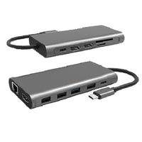 Cygnett Unite 12-in-1 USB-C Multiport Hub Adapter Dock(CY4549HUB12)4xUSB-A 2xUSB-C(100W PD/3.0)3xHDMI(60Hz/30Hz) 1xMicro SD,2Years Warranty - Image 1