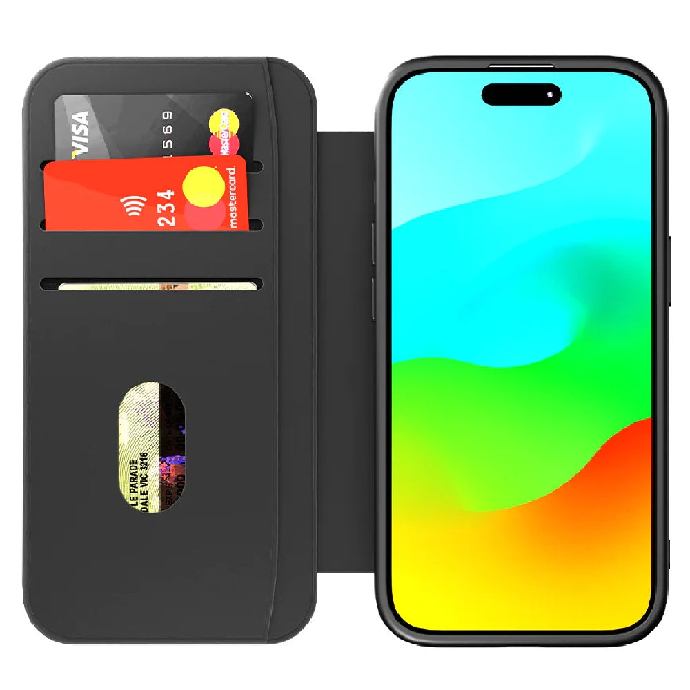 Cygnett MagWallet Apple iPhone 15 (6.1")Leather Wallet Case-Black(CY4594MAGWT),360° Protection,Multi-Angle,3x Card Slots,4FT DropProof,2Years Warranty - Image 2