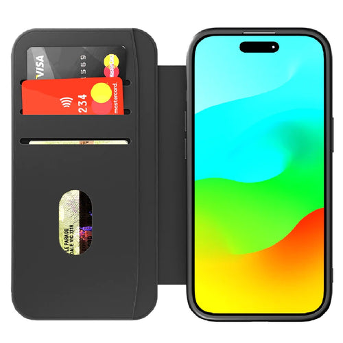 Cygnett MagWallet Apple iPhone 15 (6.1")Leather Wallet Case-Black(CY4594MAGWT),360° Protection,Multi-Angle,3x Card Slots,4FT DropProof,2Years Warranty - Image 2