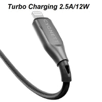 Cygnett Armoured Braided Lightning to USB-A (2.0) (0.5M) Cable - Black (CY4657PCCAL), 2.5A/12W, 480Mbps, Turbo Charge, Apple iPhone, 5 Years Warranty - Image 4