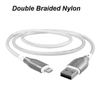 Cygnett Armoured Braided Lightning to USB-A (2.0) (2M) Cable - White (CY4661PCCAL), 2.5A/12W, 480Mbps, Turbo Charge, Apple iPhone, 5 Years Warranty - Image 2