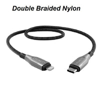 Cygnett Armoured Lightning to USB-C (2.0) Cable (50cm) -Black(CY4666PCCCL),30W,Braided,480Mbps Transfer,Fast Charge iPhone/iPad, MFi, 5 Years Warranty - Image 2