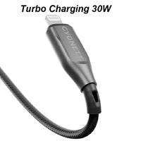 Cygnett Armoured Lightning to USB-C (2.0) Cable (50cm) -Black(CY4666PCCCL),30W,Braided,480Mbps Transfer,Fast Charge iPhone/iPad, MFi, 5 Years Warranty - Image 4