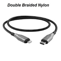Cygnett Armoured Lightning to USB-C (2.0) Cable (1M) - Black(CY4667PCCCL),30W,Braided, 480Mbps Transfer,Fast Charge iPhone/iPad, MFi, 5 Years Warr - Image 2