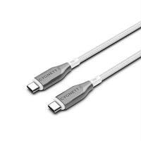 Cygnett Armoured Braided USB-C to USB-C (2.0) Cable (2M) - White (CY4677PCTYC), 5A/100W, 480Mbps, Turbo Charge, Best for Laptop, 5 Years Warranty - Image 5