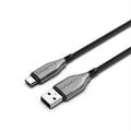 Cygnett Armoured Braided USB-C to USB-A (2.0) Cable (1M) - Black (CY4681PCUSA), 3A/60W, 480Mbps, Turbo Charge, Best for Laptop, 5 Years Warranty - Image 1