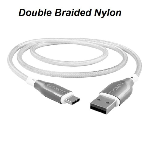 Cygnett Armoured Braided USB-C to USB-A (2.0) Cable (2M) - White (CY4684PCUSA), 3A/60W, 480Mbps, Turbo Charge, Best for Laptop, 5 Years Warranty - Image 2