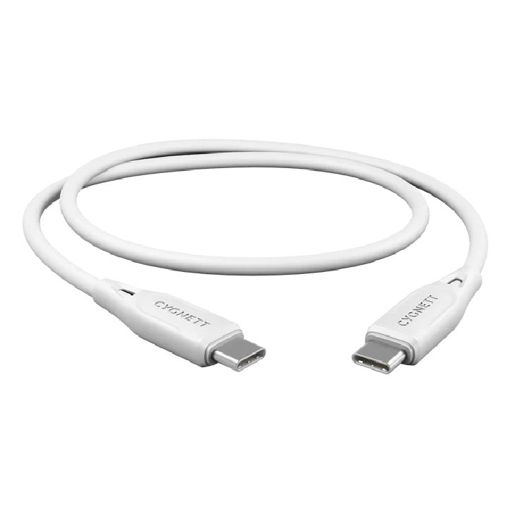 Cygnett Essentials USB-C to USB-C (2.0) Cable (1M) - White (CY4692PCTYC), 3A/60W, 480Mbps, Turbo Charge, Best for Laptop, 2 Years Warranty - Image 2