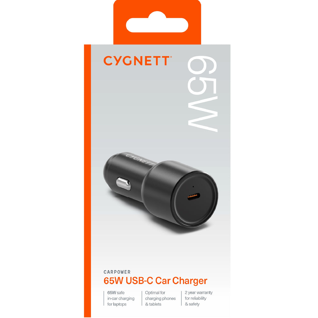 Cygnett CarPower 65W USB-C Car Charger - Black (CY4708CYCCH), Aluminium Alloy Finish, LED Charge Indicator, 2 Years Warranty - Image 3