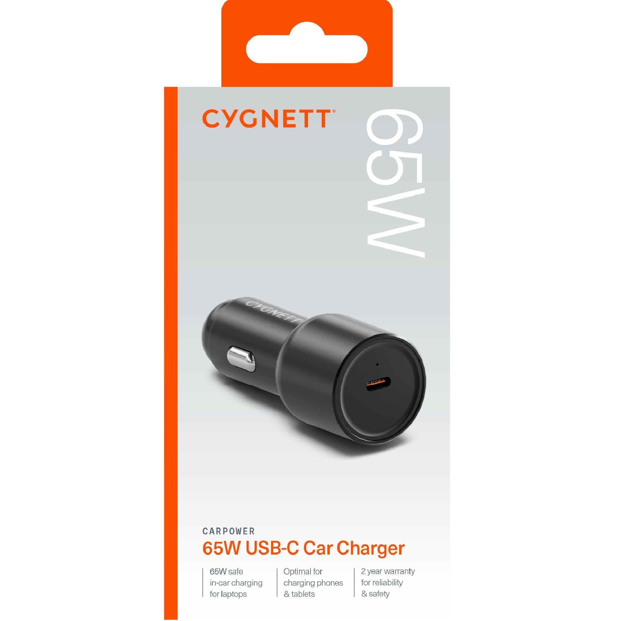 Cygnett CarPower 65W USB-C Car Charger - Black (CY4708CYCCH), Aluminium Alloy Finish, LED Charge Indicator, 2 Years Warranty - Image 3