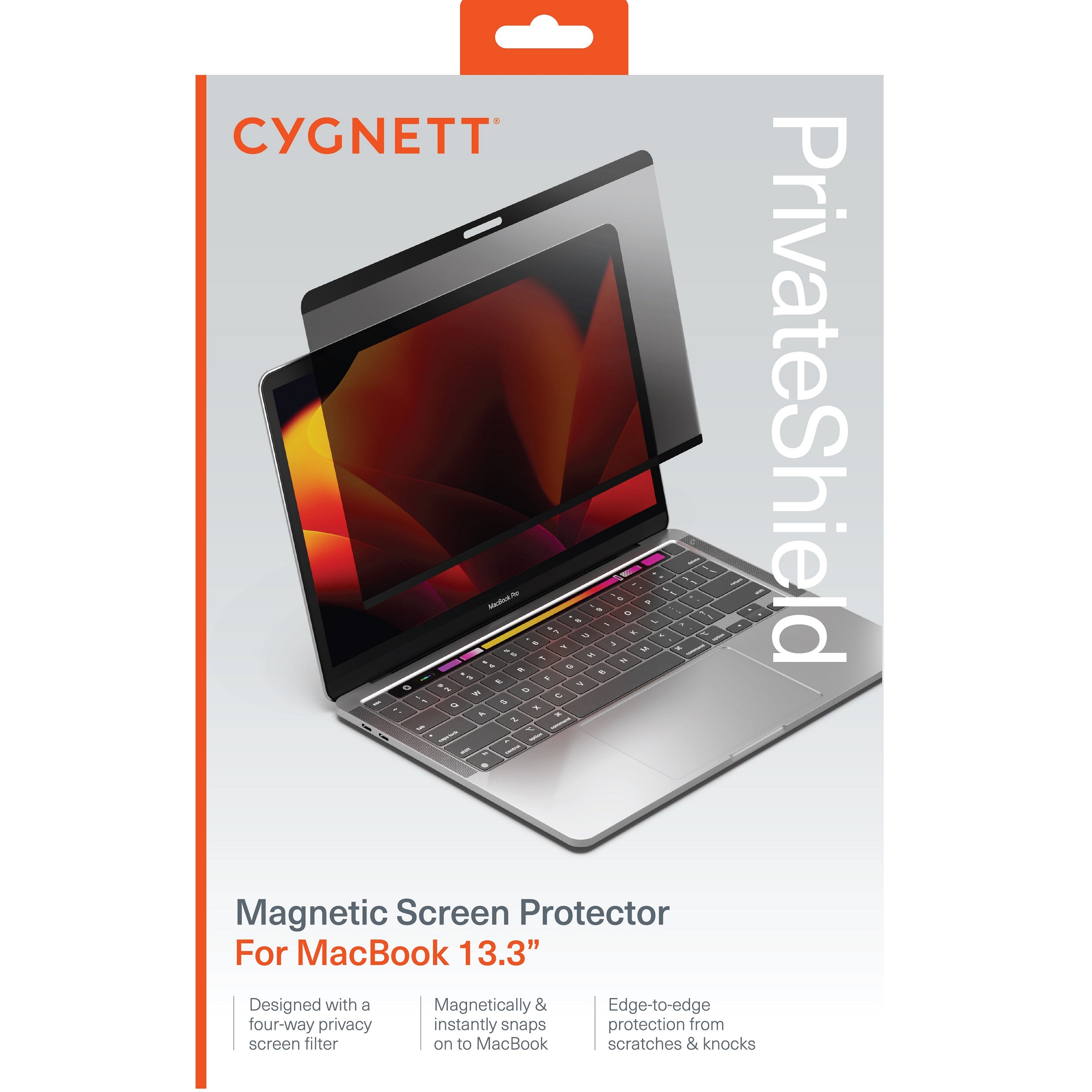 Cygnett PrivateShield Magnetic MacBook (13.3") (M1/M2) Privacy Screen Protector -(CY4709CPTGL)Edge-to-Edge Protection, 2 Years Warranty - Image 3