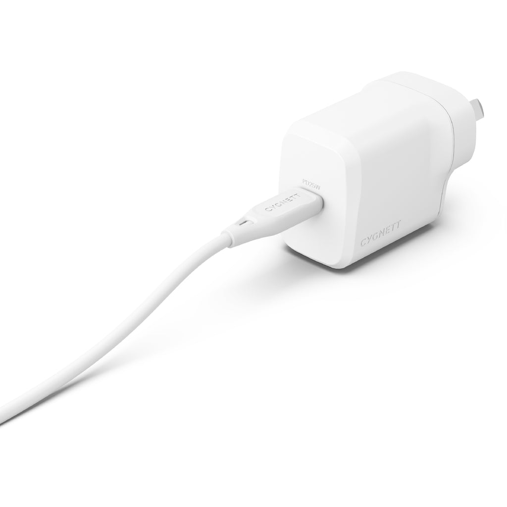 Cygnett PowerPlus 25W USB-C PD Fast Wall Charger - White (CY4734PDWCH), Portable,Best for iPhone,Samsung's PPS & USB-C Devices, 2 Years Warranty - Image 2