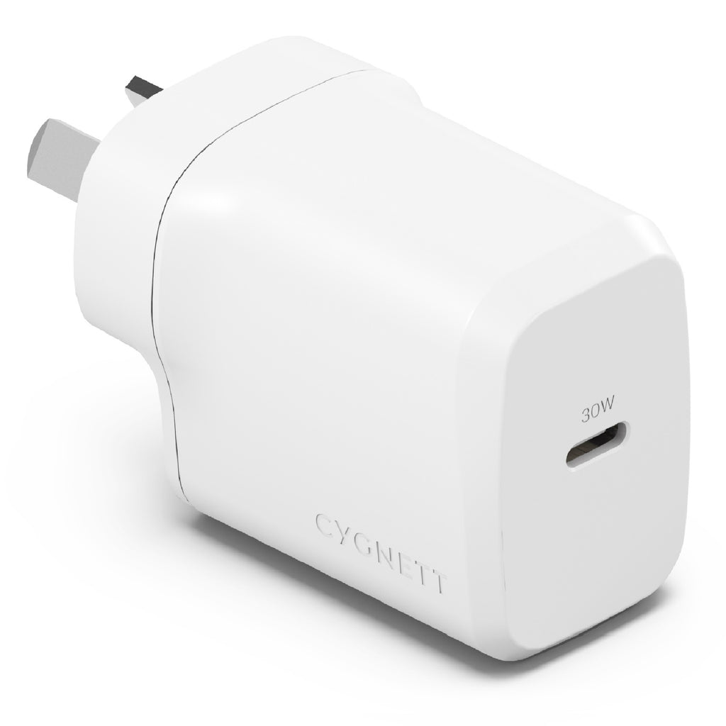 LS Cygnett PowerPlus 30W USB-C PD GaN Fast Wall Charger -White(CY4736PDWCH),Portable,Best for iPhone,Samsung's PPS & USB-C Devices, 2 Years Warran - Image 1