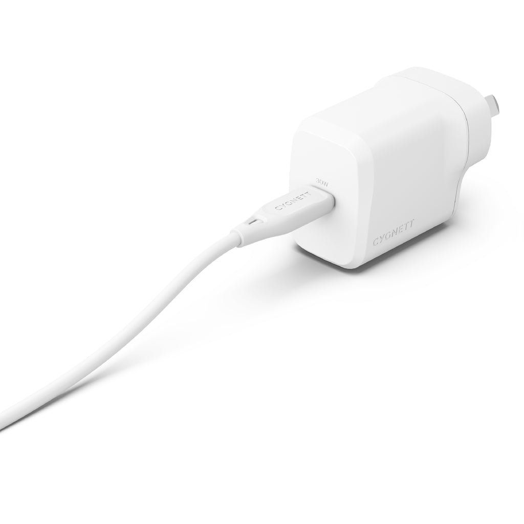 LS Cygnett PowerPlus 30W USB-C PD GaN Fast Wall Charger -White(CY4736PDWCH),Portable,Best for iPhone,Samsung's PPS & USB-C Devices, 2 Years Warran - Image 2
