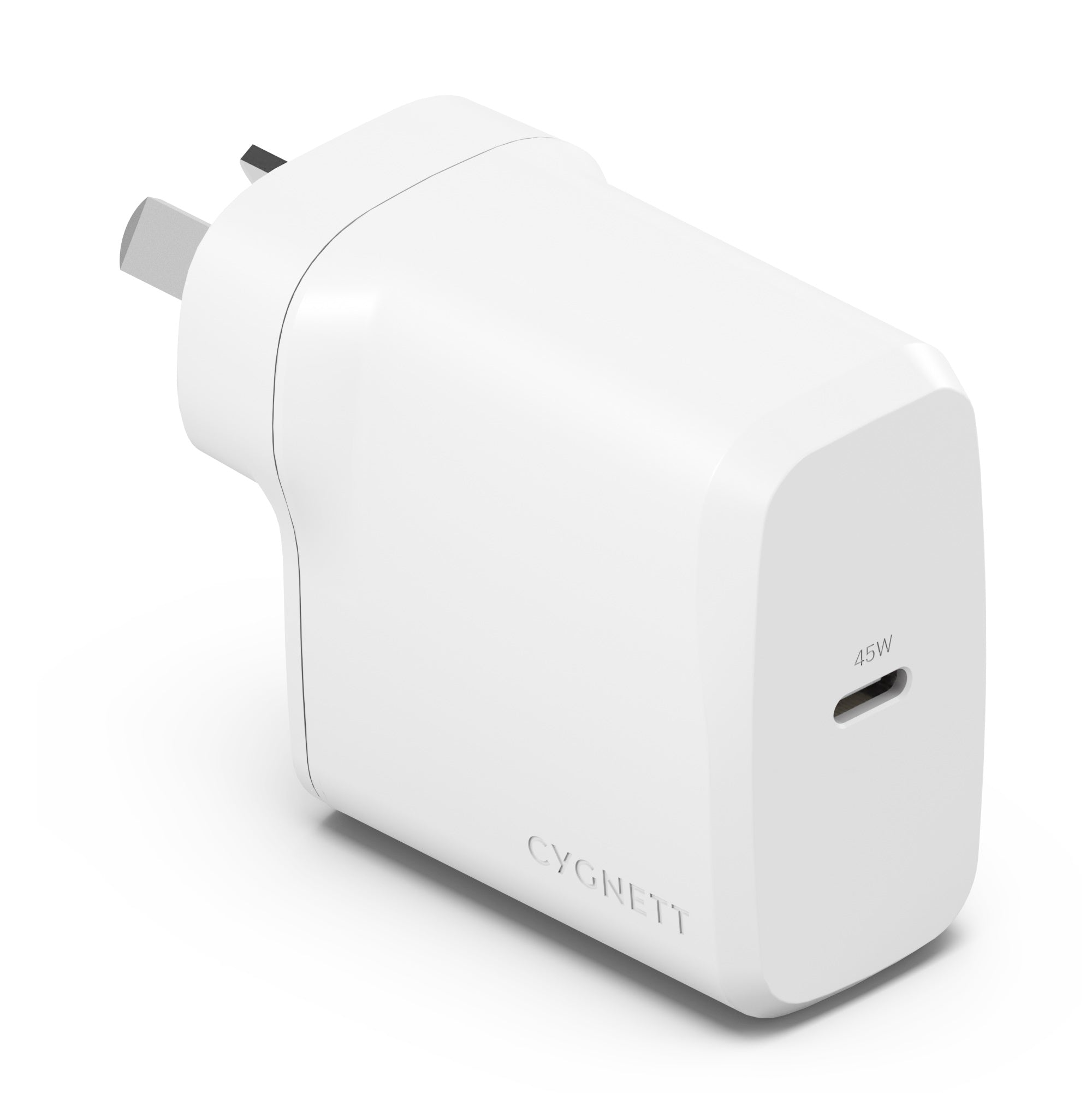 Cygnett PowerPlus 45W USB-C PD GaN Fast Wall Charger -White(CY4738PDWCH),Portable,Best for iPhone,Samsung's PPS & USB-C Devices, 2 Years Warranty - Image 1