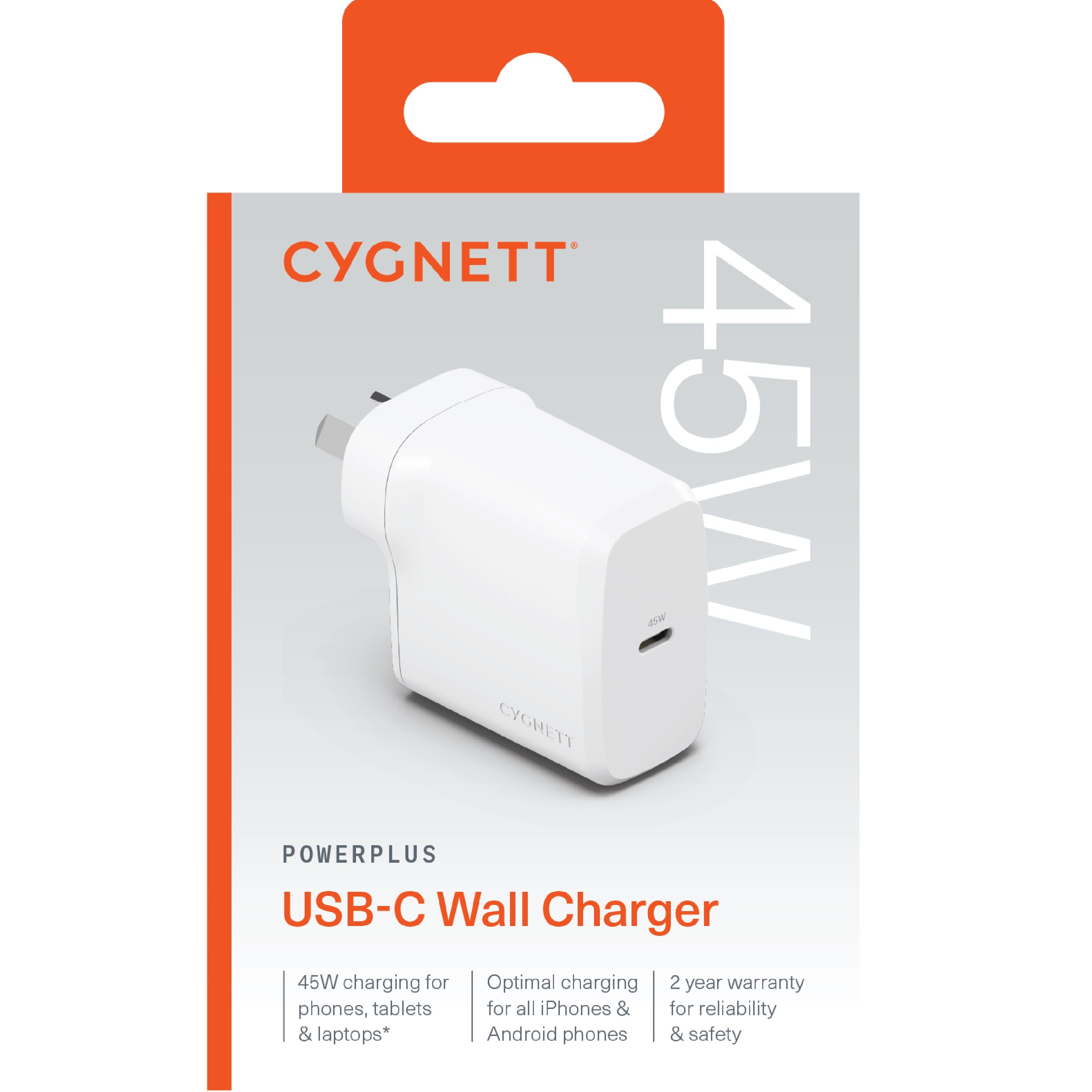 Cygnett PowerPlus 45W USB-C PD GaN Fast Wall Charger -White(CY4738PDWCH),Portable,Best for iPhone,Samsung's PPS & USB-C Devices, 2 Years Warranty - Image 4