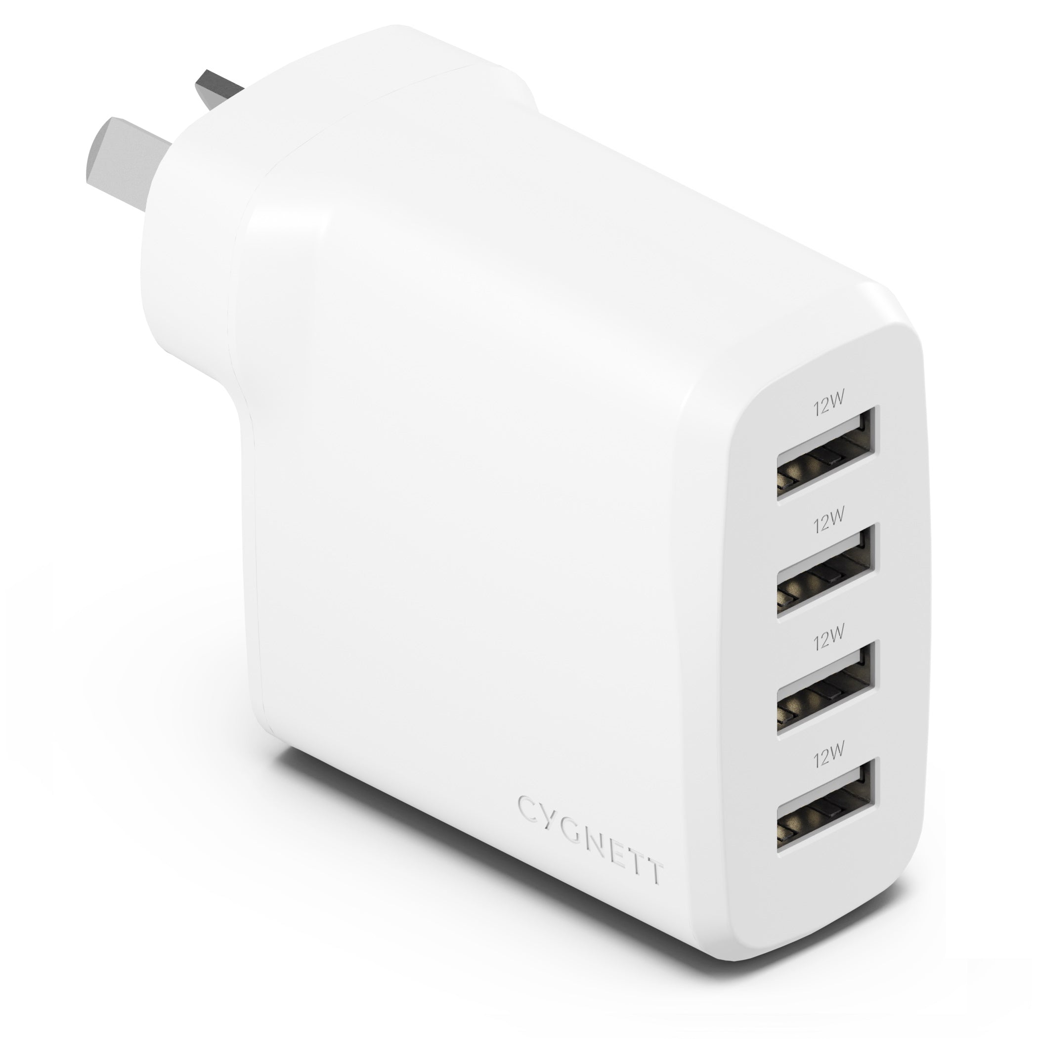 Cygnett PowerPlus 24W Multi Port USB-A Wall Charger - White(CY4768PDWCH) 4xUSB-A (12W),Compact,Lightweight,24W Max,2 Years Warranty - Image 1