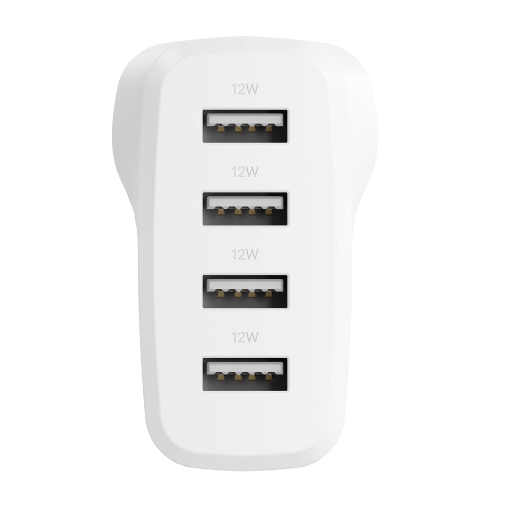Cygnett PowerPlus 24W Multi Port USB-A Wall Charger - White(CY4768PDWCH) 4xUSB-A (12W),Compact,Lightweight,24W Max,2 Years Warranty - Image 2