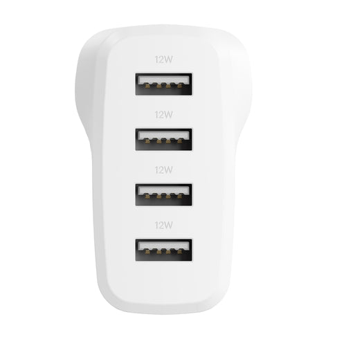 Cygnett PowerPlus 24W Multi Port USB-A Wall Charger - White(CY4768PDWCH) 4xUSB-A (12W),Compact,Lightweight,24W Max,2 Years Warranty - Image 2