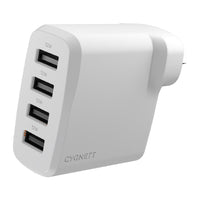 Cygnett PowerPlus 24W Multi Port USB-A Wall Charger - White(CY4768PDWCH) 4xUSB-A (12W),Compact,Lightweight,24W Max,2 Years Warranty - Image 3