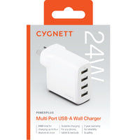 Cygnett PowerPlus 24W Multi Port USB-A Wall Charger - White(CY4768PDWCH) 4xUSB-A (12W),Compact,Lightweight,24W Max,2 Years Warranty - Image 4