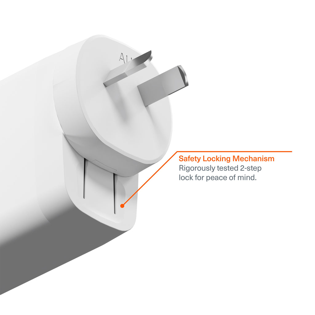 Cygnett Voyager 67W Multi-Port GaN Travel Wall Charger - White (CY4771PDWCH), 2x USB-C (67W), 1x USB-A (20W),1M USB-C to USB-C , 2 Years Warranty - Image 3