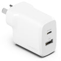 Cygnett PowerPlus 32W Dual Port (20W USB-C + 12W USB-A) PD Fast Wall Charger-White(CY4772PDWCH),Palm-Size,Portable,Charge 2x Devices,2 Years Warranty - Image 1