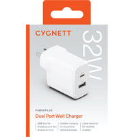 Cygnett PowerPlus 32W Dual Port (20W USB-C + 12W USB-A) PD Fast Wall Charger-White(CY4772PDWCH),Palm-Size,Portable,Charge 2x Devices,2 Years Warranty - Image 4