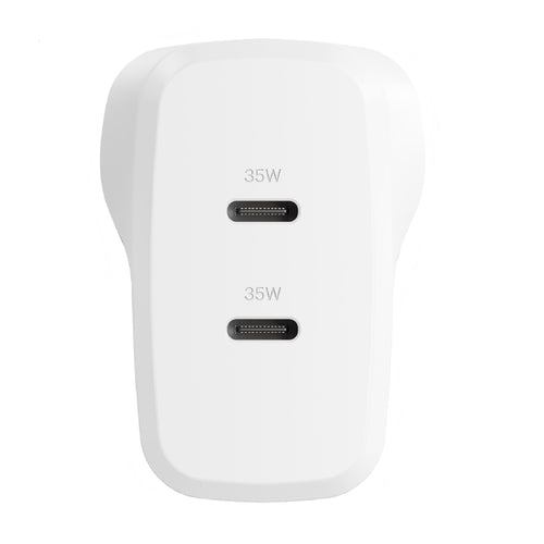 Cygnett PowerPlus 35W Dual Port USB-C PD Fast Wall Charger -White(CY4774PDWCH),2xUSB-C(35W), Best for iPhone,Samsung's PPS & USB-C Devices, 2 Years Wa - Image 2