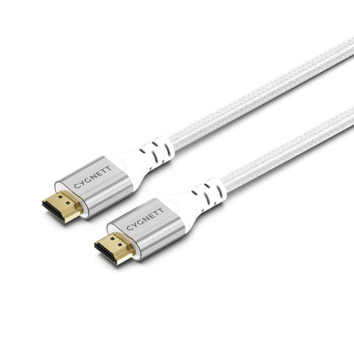 Cygnett Unite 8K HDMI to HDMI Cable (1.5M) - White(CY4864CYHDC), Braided, Supports 8k (60Hz) & 4k (120Hz), 48Gbps Bandwidth,2 Years Warranty - Image 1
