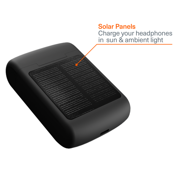 Cygnett FreePlay Solar Charging True Wireless Earbuds -Black(CY4969SOEAR) -Bluetooth 5.3 TWS,5 hours,Touch Control,Solar charging