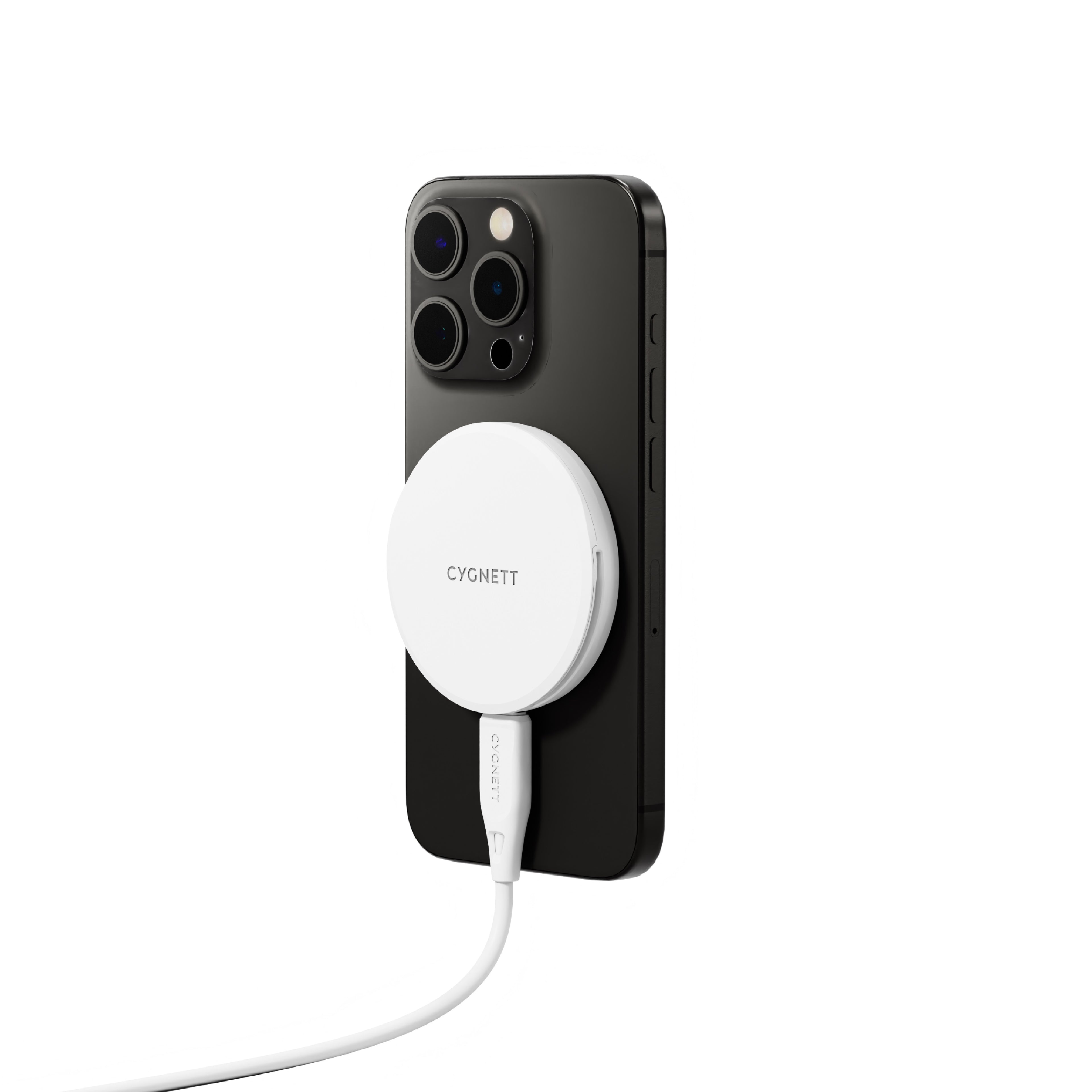 Cygnett ChargePuck Qi2 15W Fast Wireless Charger -White(CY5062CCRGP),Compact & Lightweight, 1.2M USB-C Cable,Perfect for Travel,2 Years Warranty - Image 3
