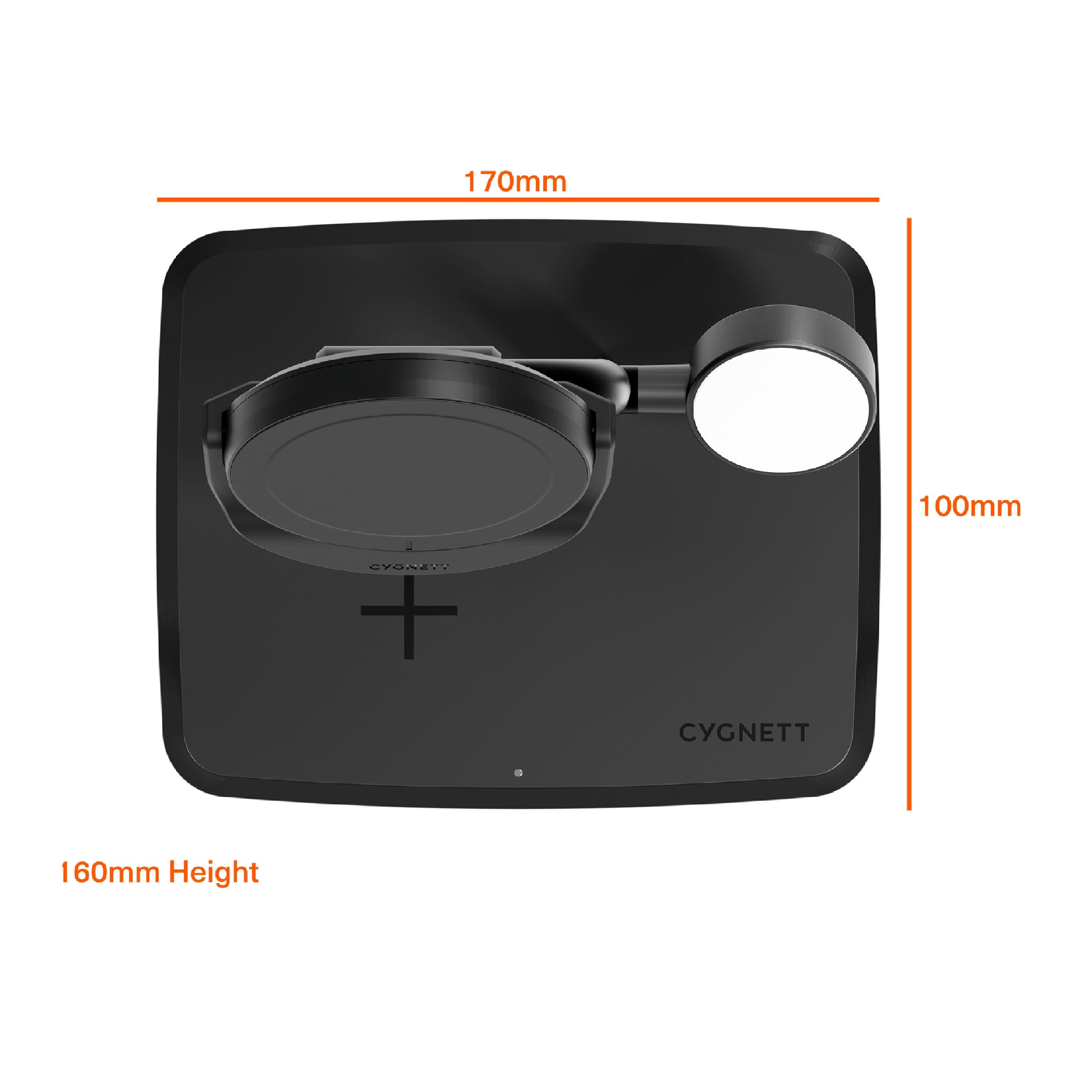 Cygnett ChargeBase Qi2 3-in-1 Magnetic 15W Wireless Charger-Black(CY5069BUNCP),1.2M USB-C Cable,5W Watch Charger, 180° Swivel Head,2 Years Warranty - Image 4