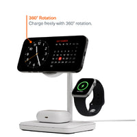 Cygnett ChargeBase Qi2 3-in-1 Magnetic 15W Wireless Charger-White(CY5070BUNCP),1.2M USB-C Cable,5W Watch Charger, 180° Swivel Head,2 Years Warranty - Image 3