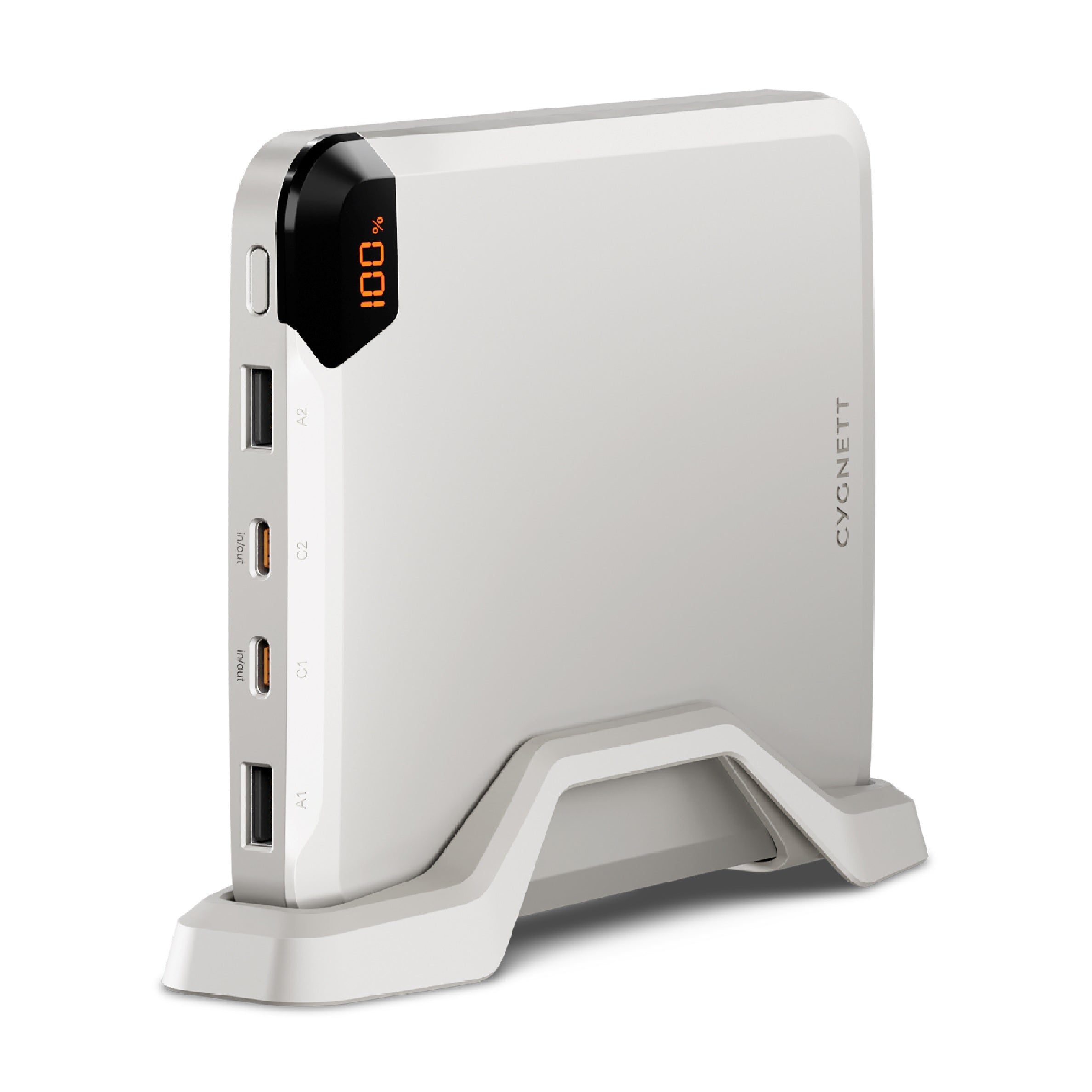 Cygnett ChargeUp VertPWR 25K mAh Laptop Power Bank + USB-C Cable (40CM) + Stand - Champagne (CY5129PBCHE),100W,4x USB Charging Ports, 2 Years Warranty - Image 4