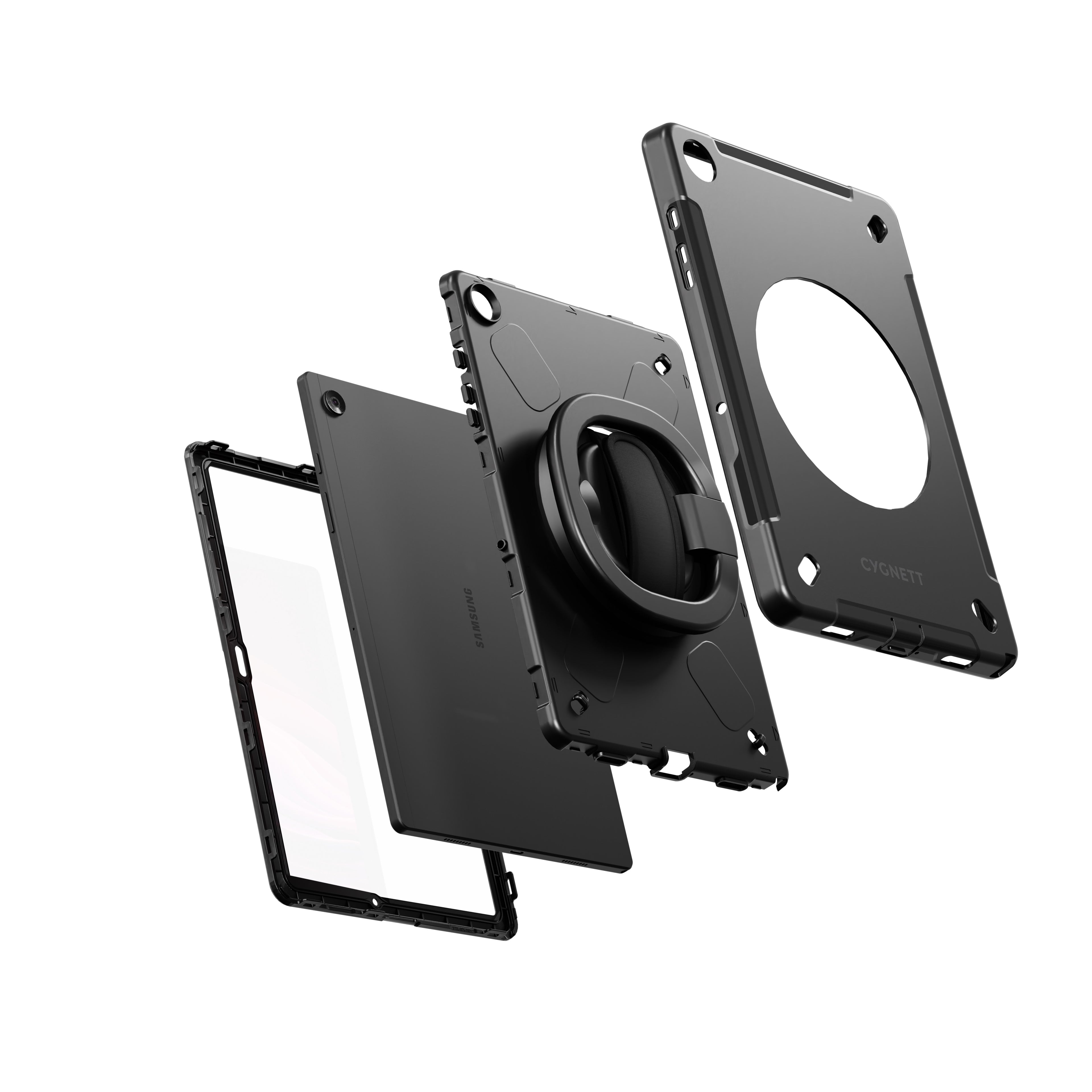 Cygnett GripStand Samsung Galaxy Tab A9+ (11") Case - Black(CY5200CPGRP), Built-in Screen Protector, 360° Rotating Stand, 2 Years Warranty - Image 4